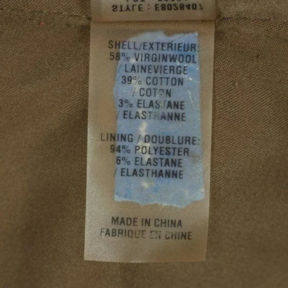 Elie Tahari Women's Small Brown Wool Blend Lined Button Up Trench Coat - Picture 8 of 8